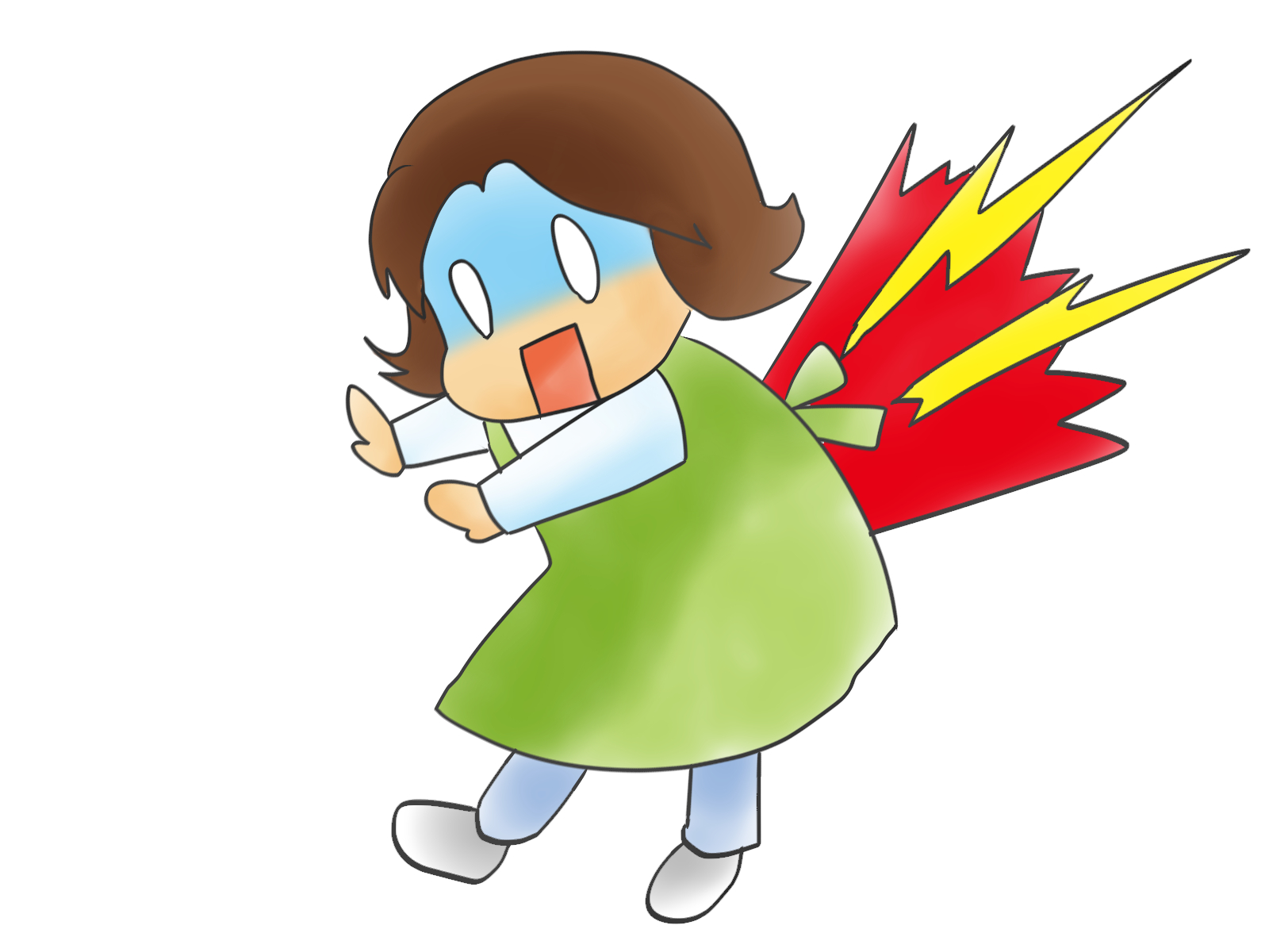 ぎっくり腰になる女性のイラスト