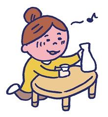 お酒を飲む女性イラスト