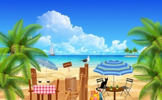 beachのイラスト