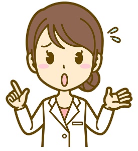 女医が注意喚起するイラスト