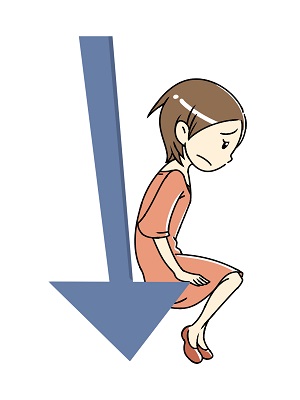 女性が落ち込んでいるイラスト