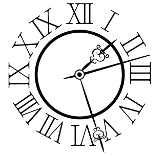 ギリシャ文字のアナログ時計のイラスト